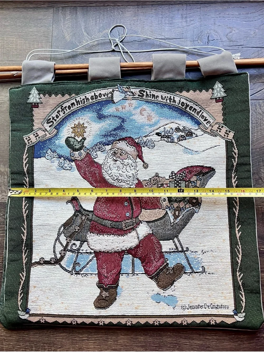Set of 2 Jennifer DeCristofaro Christmas Tapestry Wall Hangings